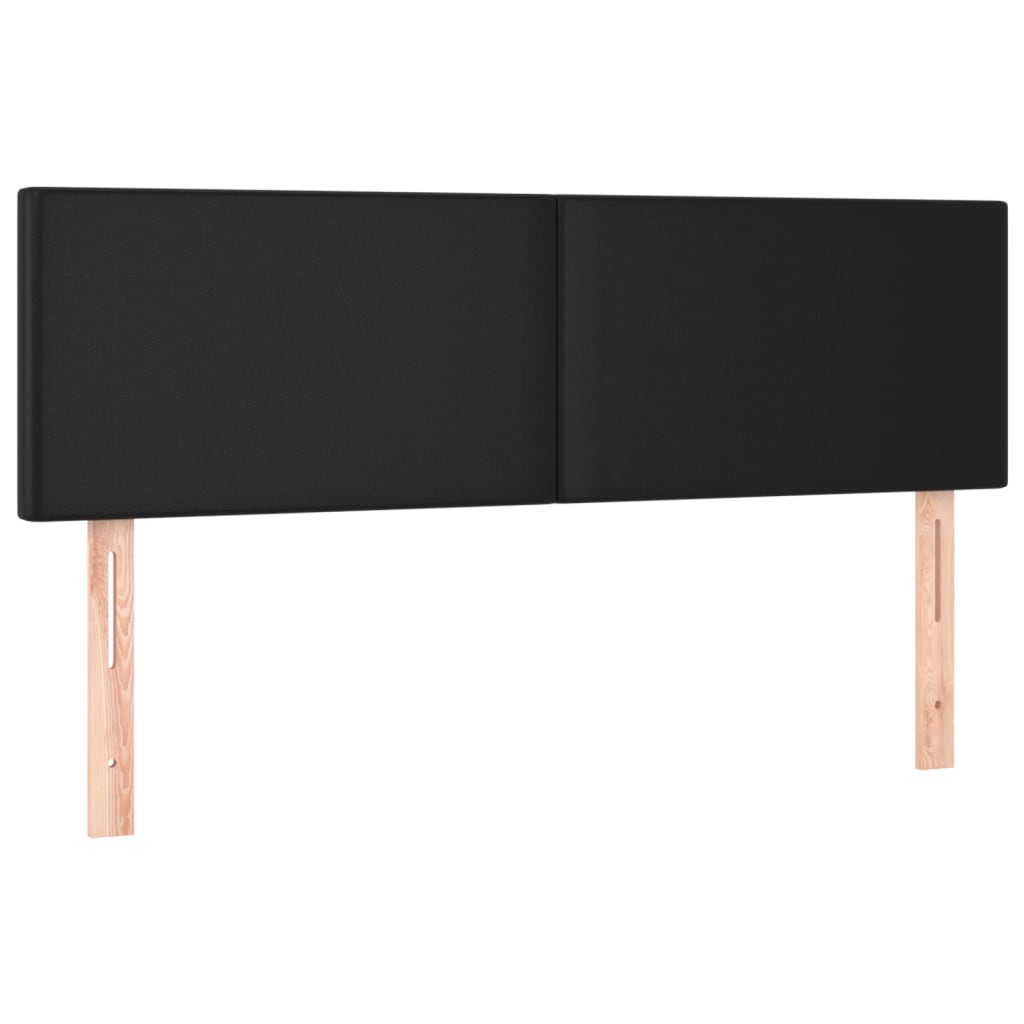 Uzglavlja crna 144x5x78/88 cm od umjetne kože