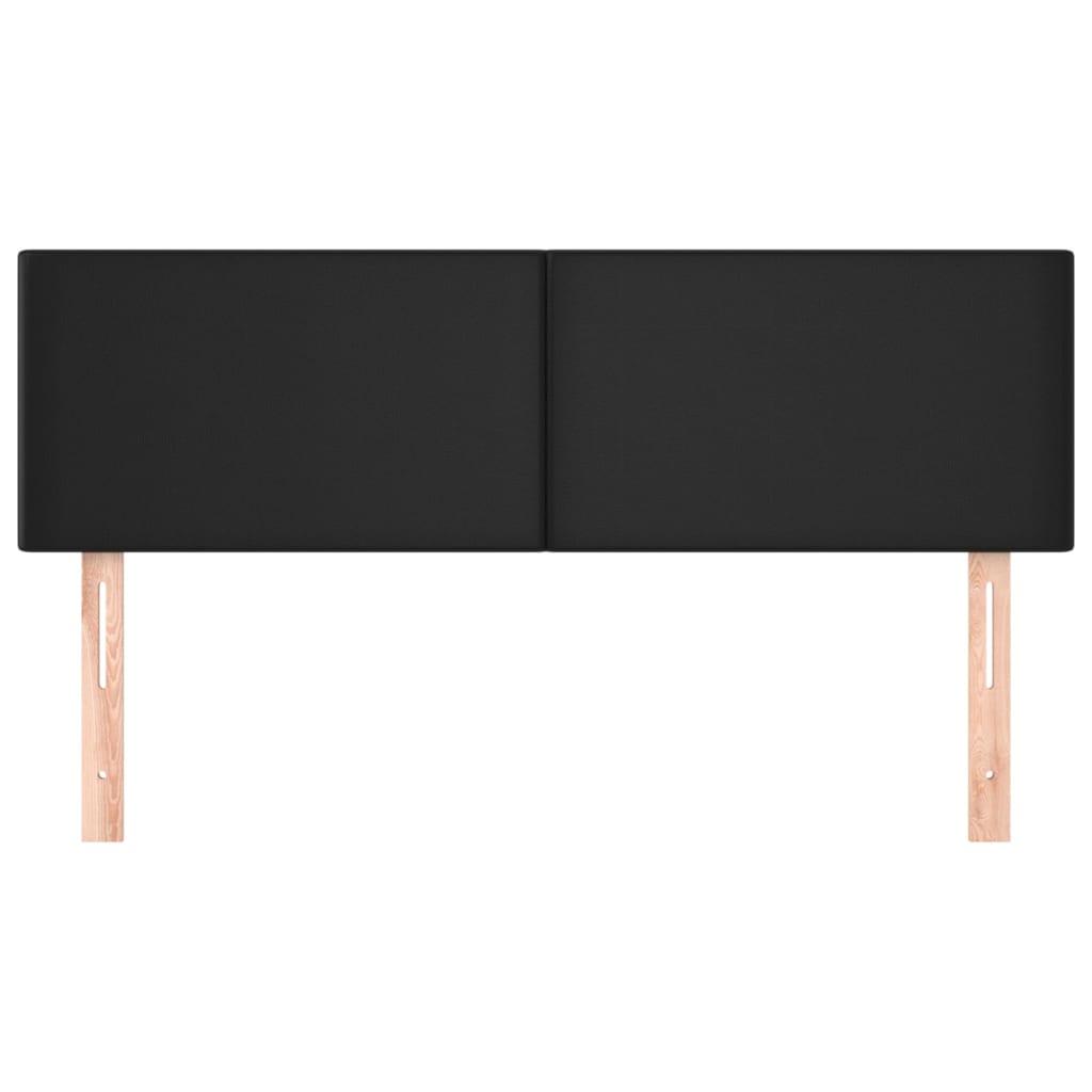 Uzglavlja crna 144x5x78/88 cm od umjetne kože
