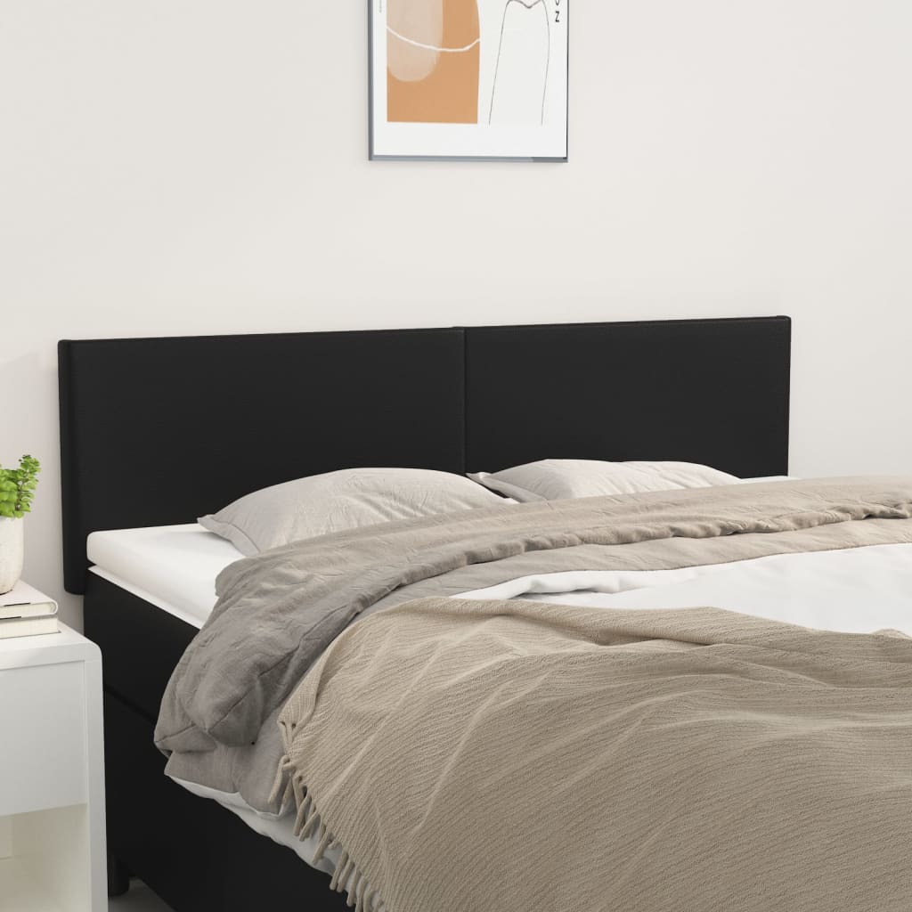 Uzglavlja crna 144x5x78/88 cm od umjetne kože