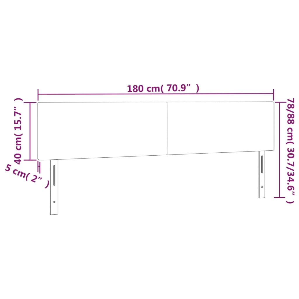 Uzglavlja krem 180x5x78/88 cm od umjetne kože