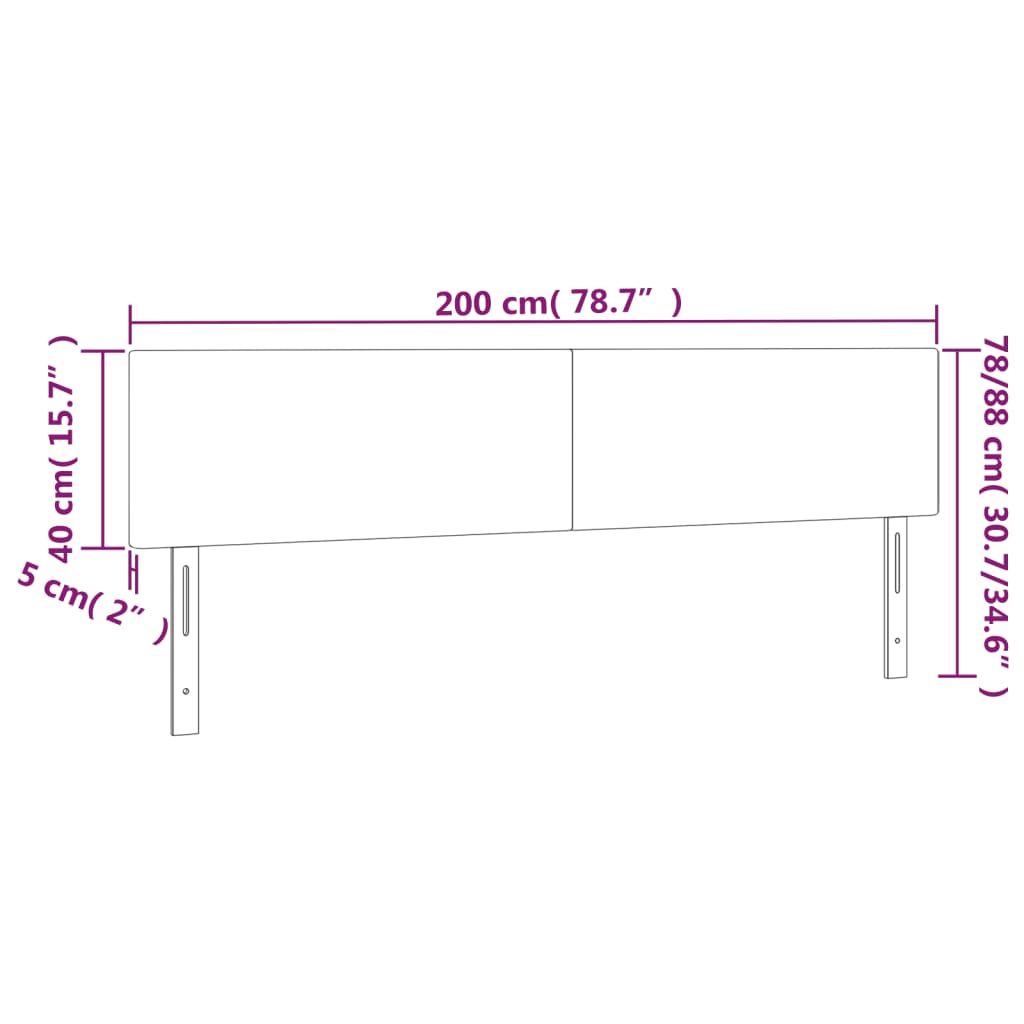 Uzglavlja krem 200x5x78/88 cm od tkanine