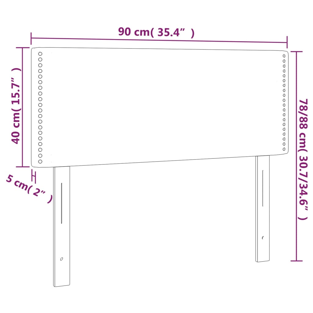 Uzglavlje crno 90x5x78/88 cm od tkanine