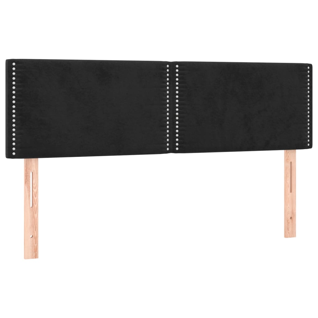 Uzglavlja crna 144x5x78/88 cm baršunasta