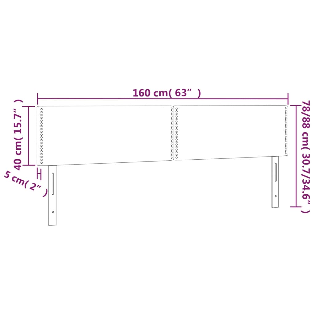 Uzglavlja crna 160x5x78/88 cm od tkanine