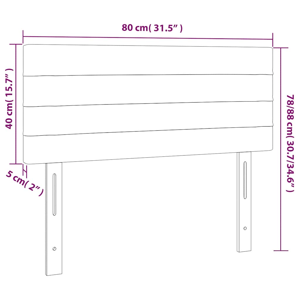 Uzglavlje crno 80 x 5 x 78/88 cm od tkanine