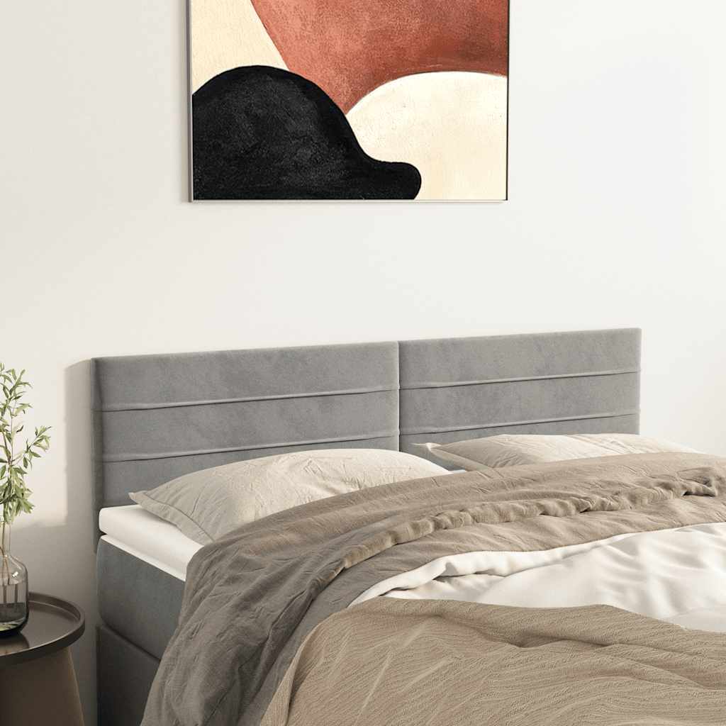 Uzglavlja svjetlosiva 144x5x78/88 cm baršunasta