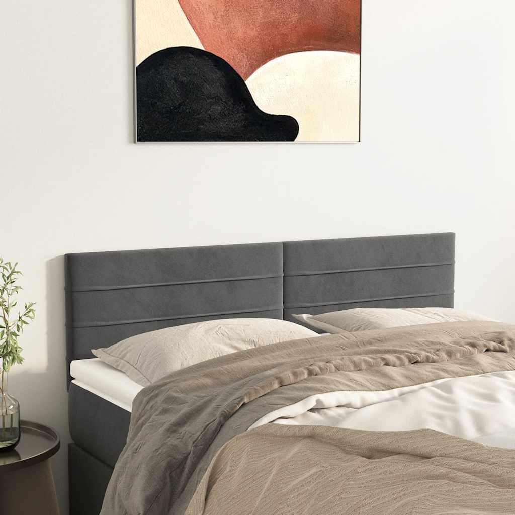 Uzglavlja tamnosiva 144x5x78/88 cm baršunasta
