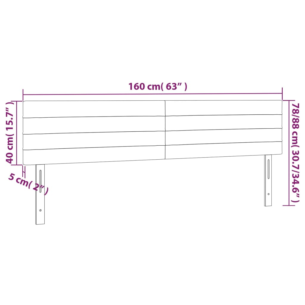Uzglavlja krem 160x5x78/88 cm od tkanine
