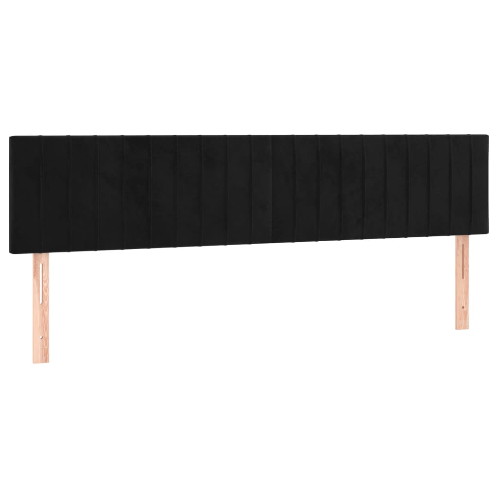 Uzglavlja crna 200x5x78/88 cm baršunasta