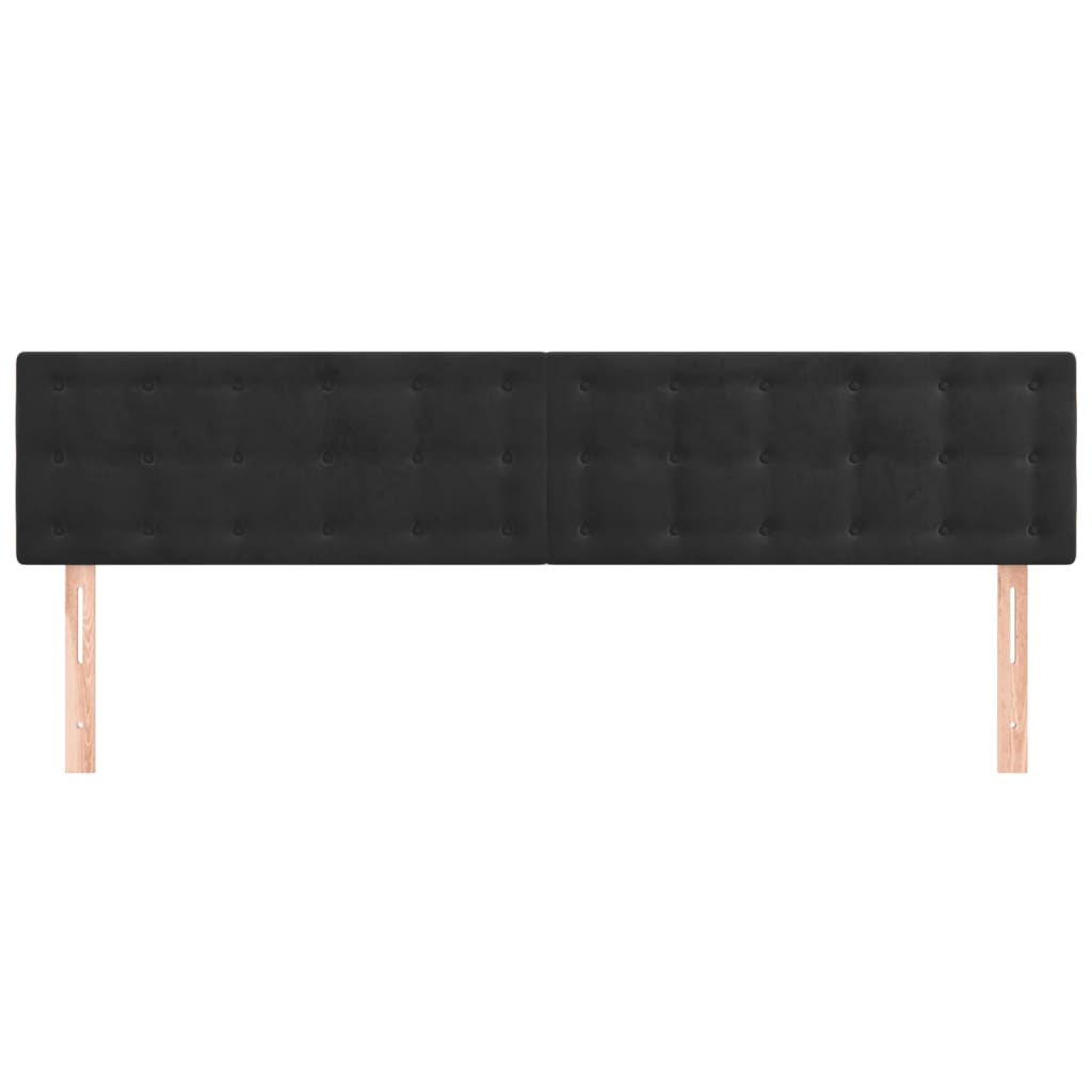 Uzglavlja crna 180x5x78/88 cm baršunasta