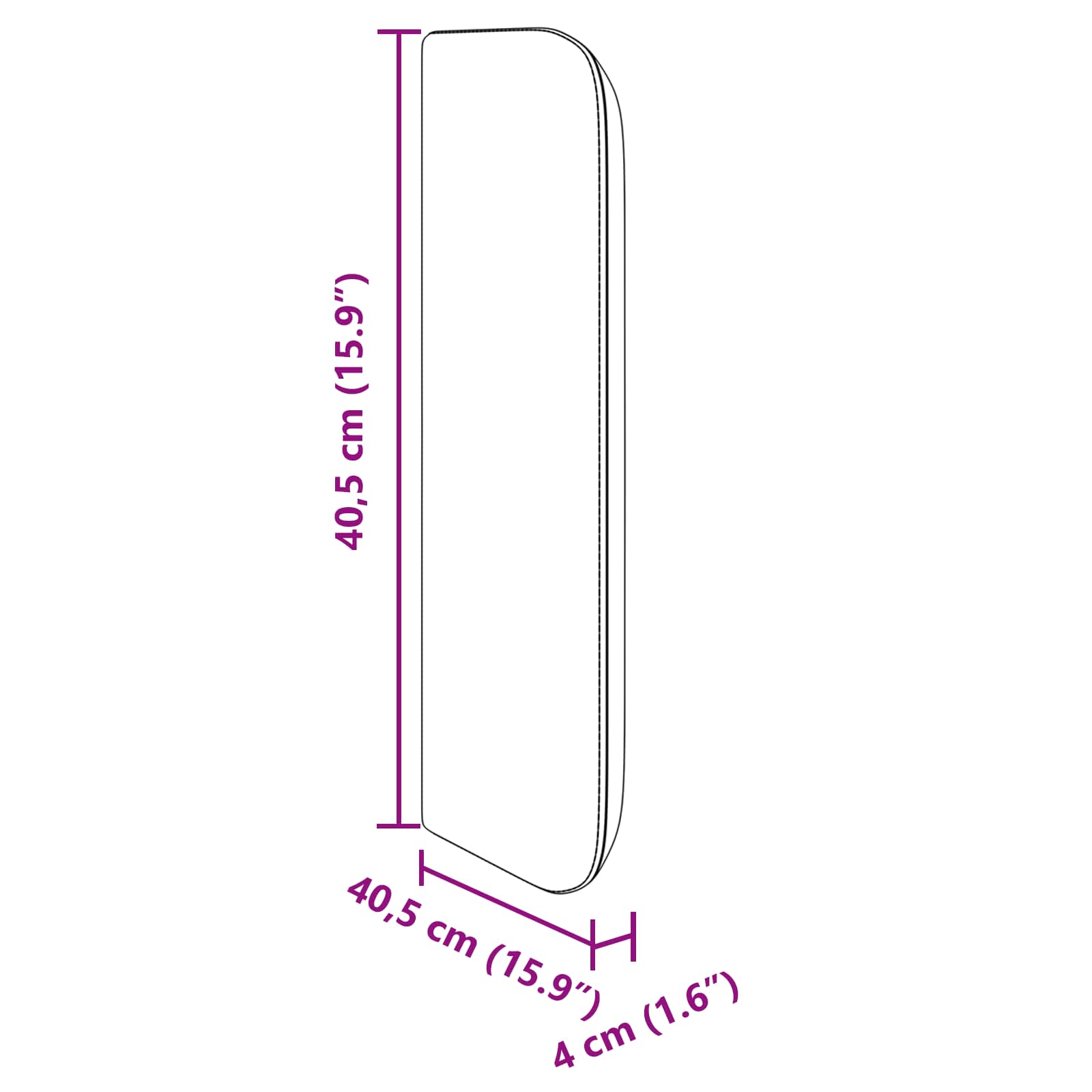 Uši uzglavlja Zelena 40,5 x 40,5 x 4 cm Baršun
