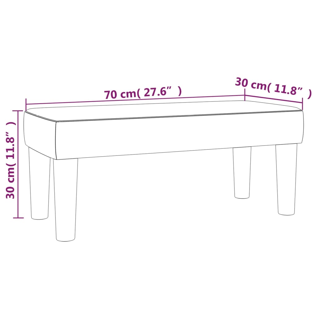 Klupa svjetlosiva 70 x 30 x 30 cm od tkanine