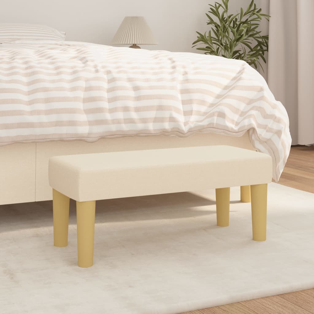 Klupa krem 70 x 30 x 30 cm od tkanine