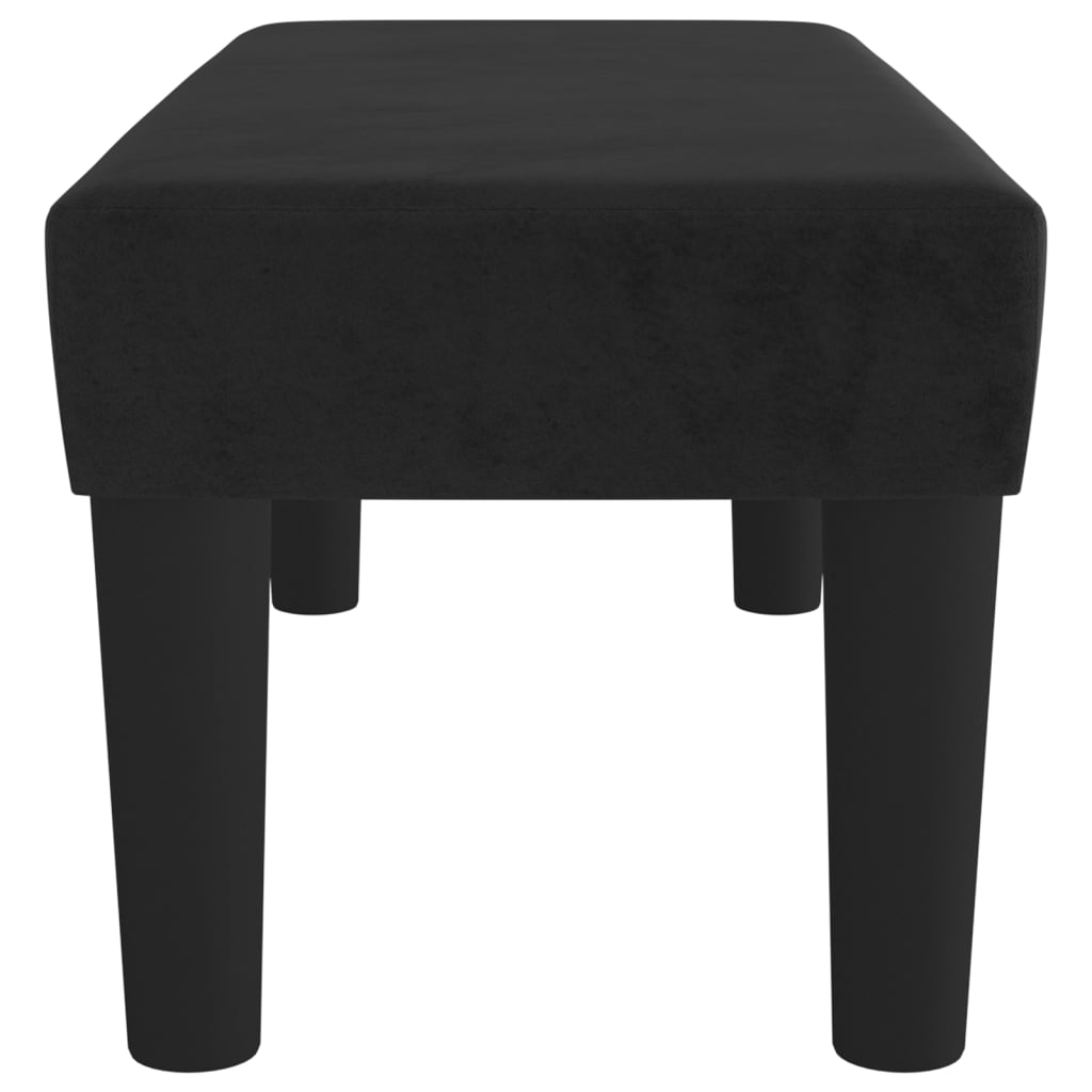 Klupa crna 70 x 30 x 30 cm baršunasta