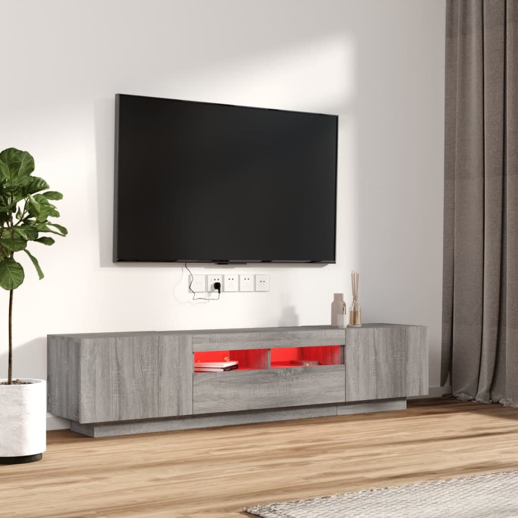 2-dijelni set TV ormarića LED boja hrasta od konstruiranog drva