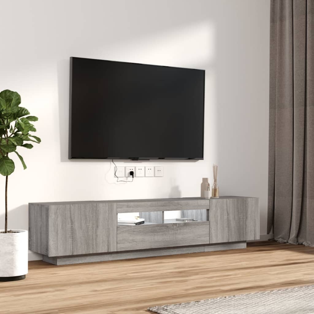 2-dijelni set TV ormarića LED boja hrasta od konstruiranog drva
