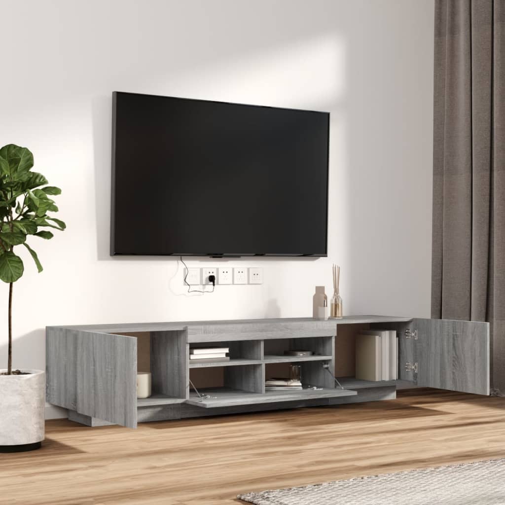 2-dijelni set TV ormarića LED boja hrasta od konstruiranog drva