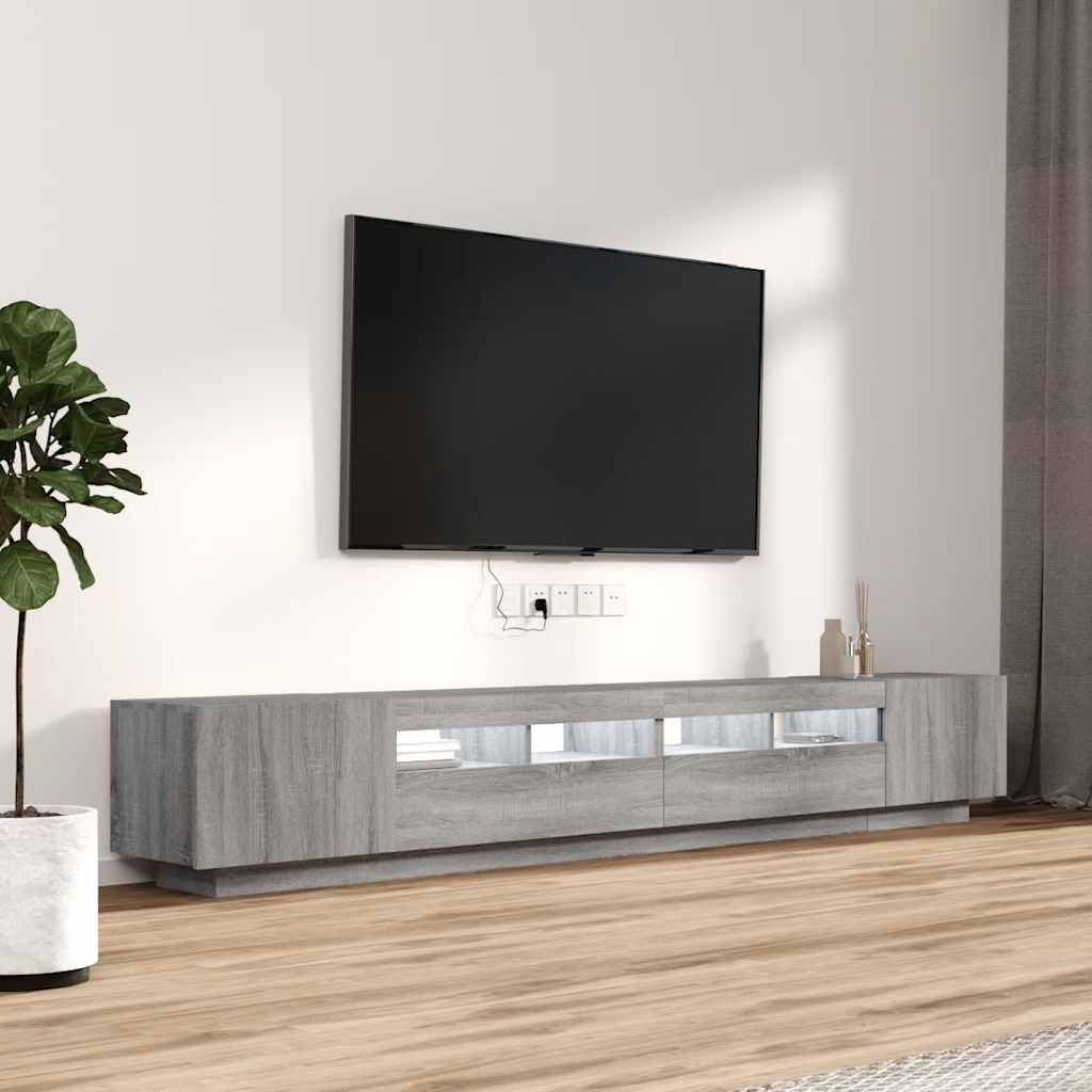 3-dijelni set TV ormarića LED boja hrasta od konstruiranog drva