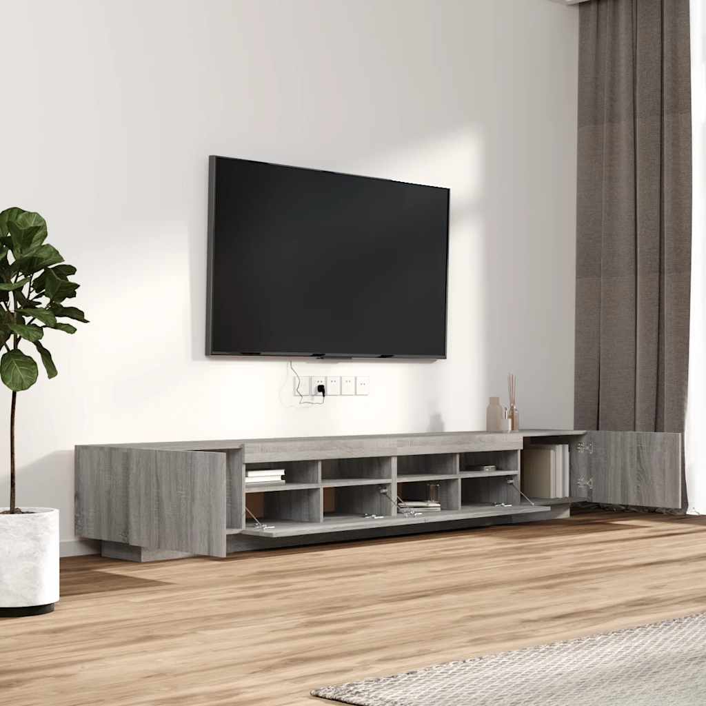 3-dijelni set TV ormarića LED boja hrasta od konstruiranog drva