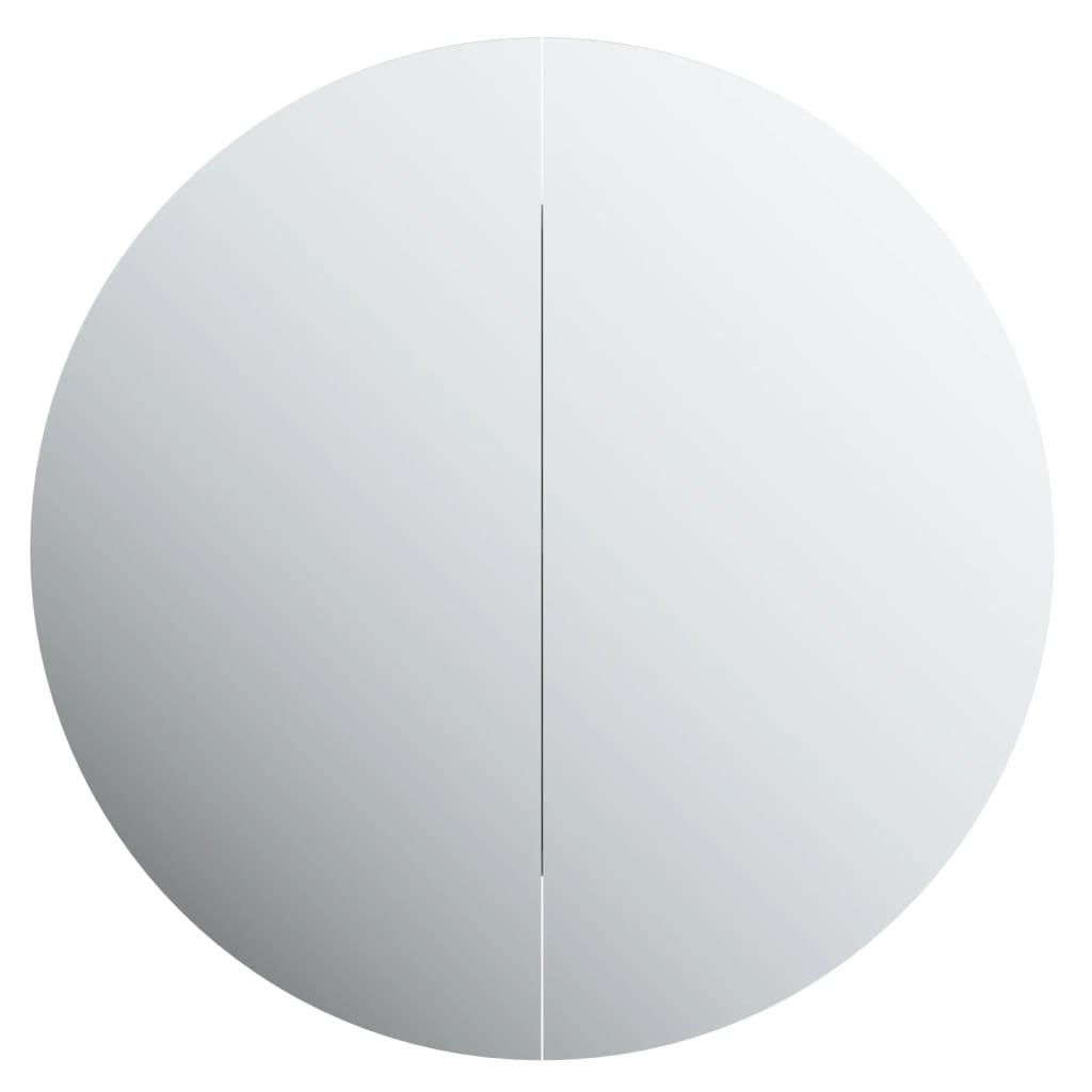 Kupaonski ormarić s okruglim ogledalom LED Siva 47x47x17,5 cm
