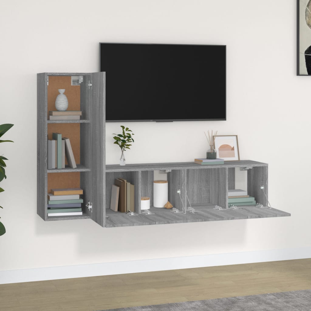 3-dijelni set TV ormarića boja hrasta sonome konstruirano drvo
