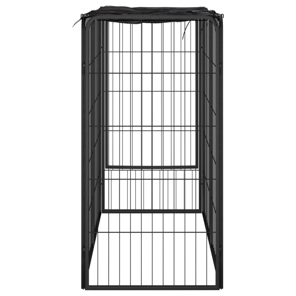 Ograda za pse sa 6 panela crna 50 x 100 cm čelik obložen prahom