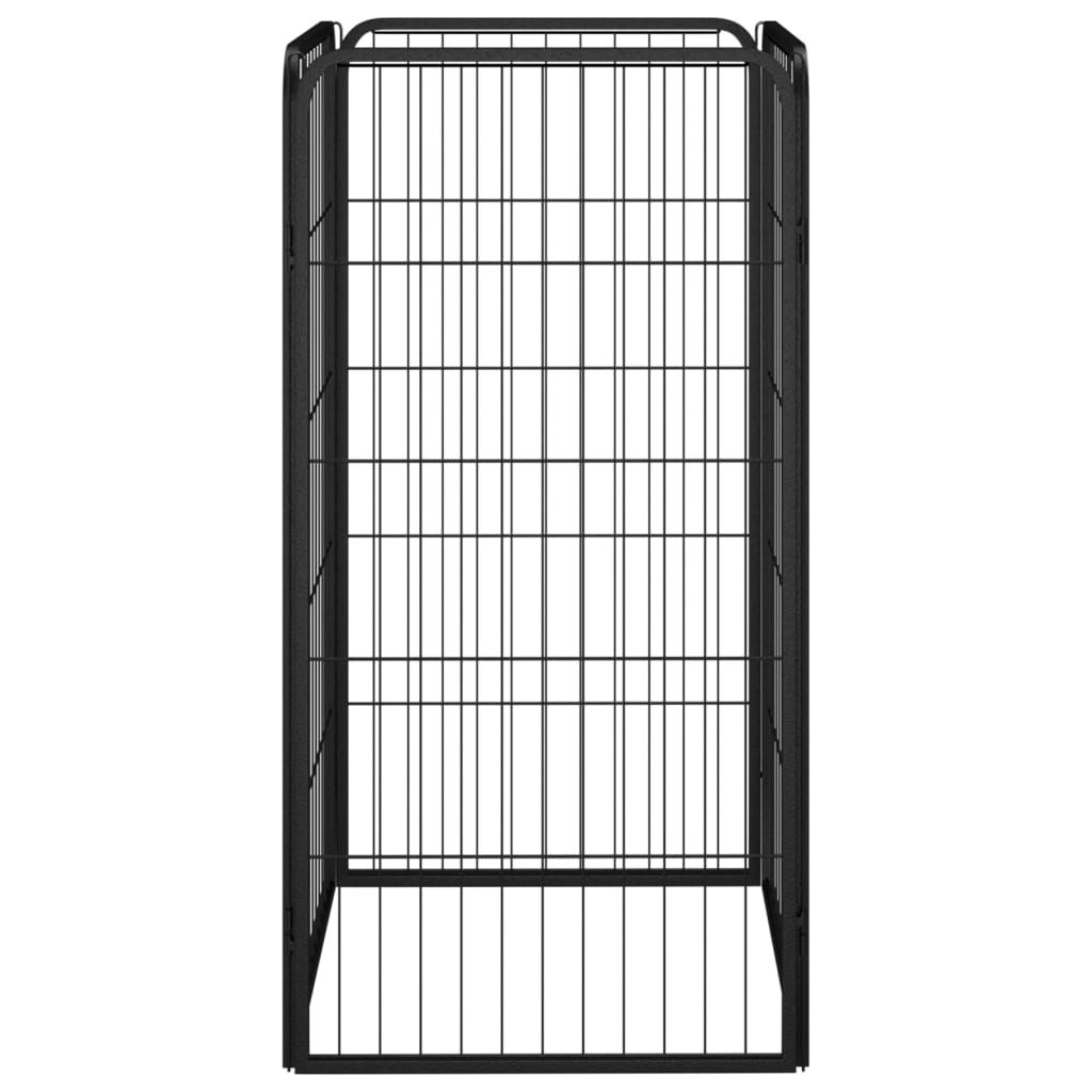 Ograda za pse sa 4 panela crna 50 x 100 cm čelik obložen prahom