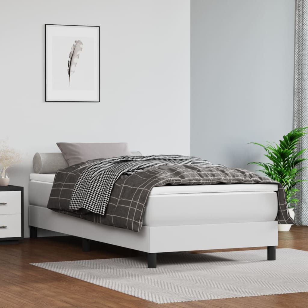 Madrac s džepičastim oprugama srednje tvrdoće bijeli 100x200x20 cm umjetne kože