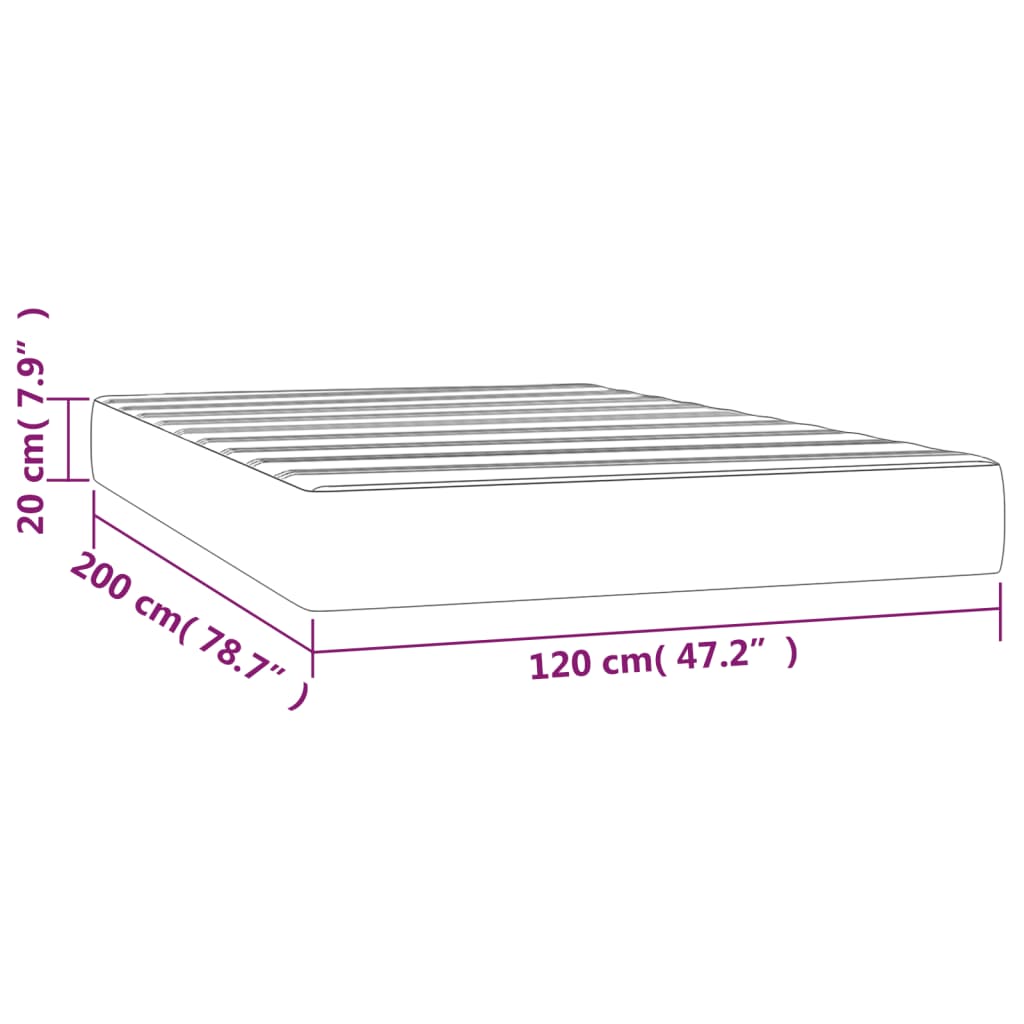 Madrac s džepičastim oprugama srednje tvrdoće rozi 120x200x20 cm baršunasti