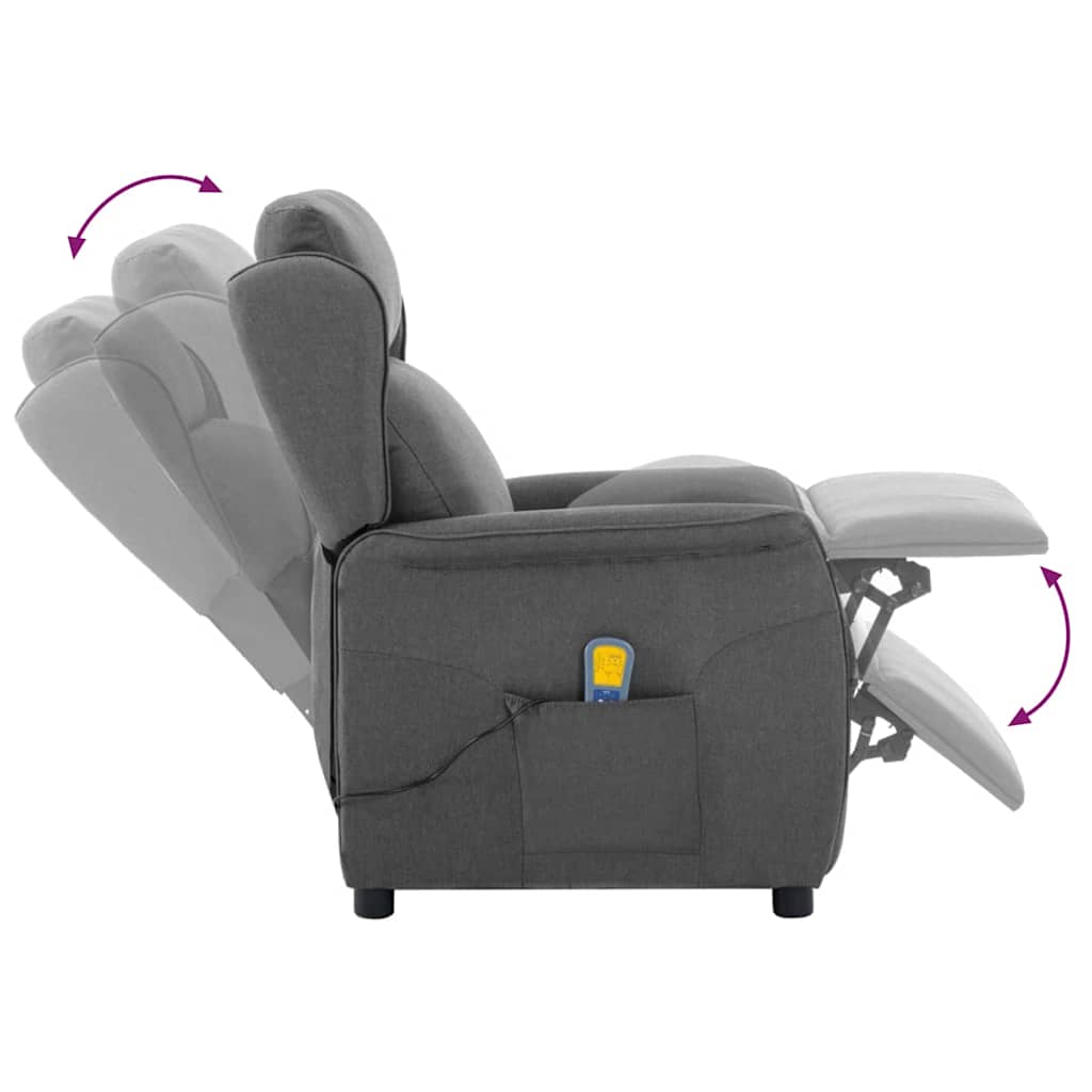 Massagerica Svijetlo siva 93.5 x 67.5 x 101.5 cm tkanina