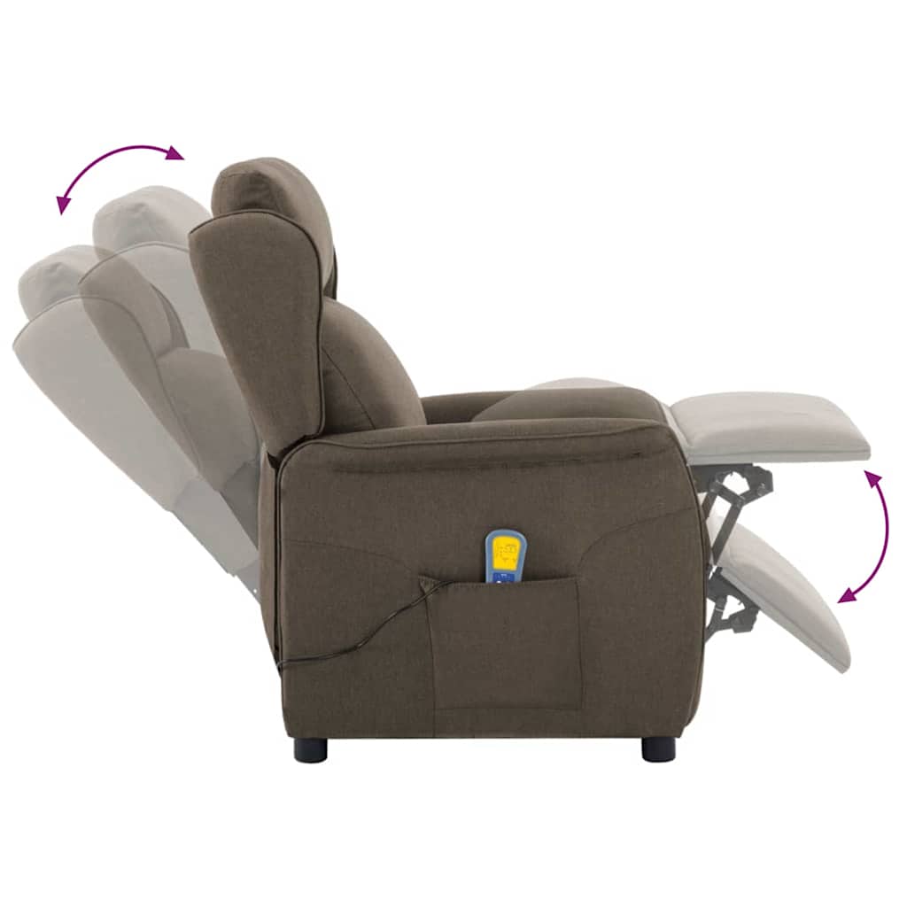 Massagerica Sivo-smeđa 93.5 x 67.5 x 101.5 cm tkanina