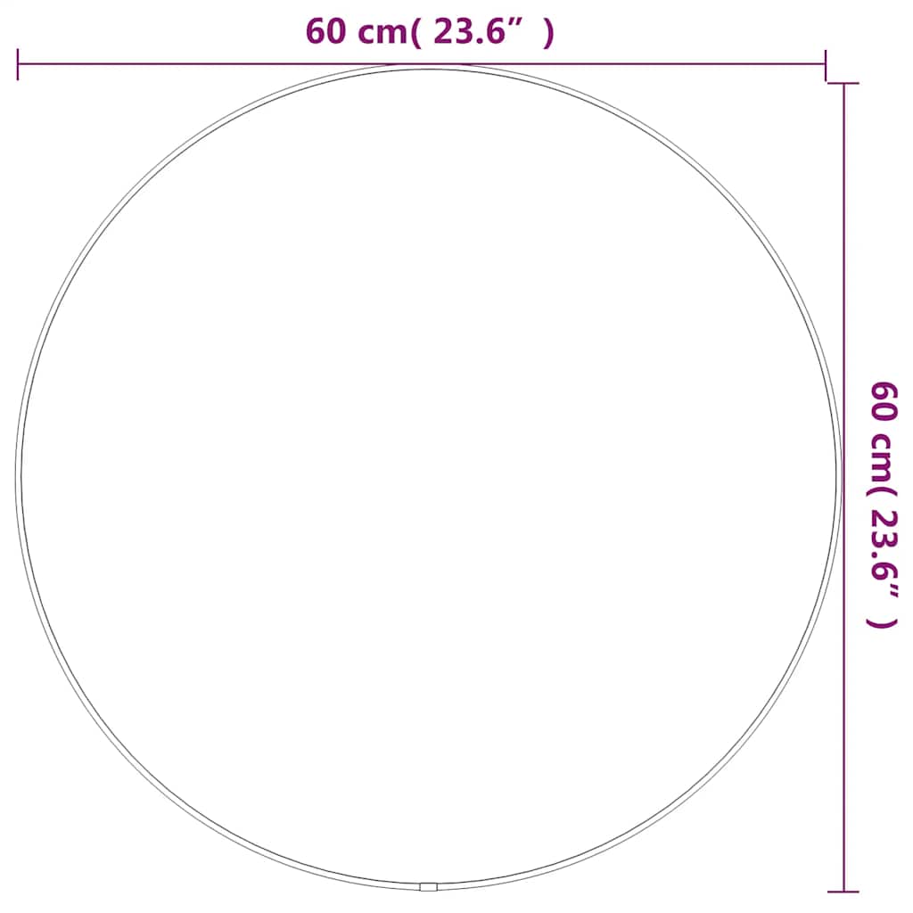 Zidno ogledalo zlatno Ø 60 cm okruglo