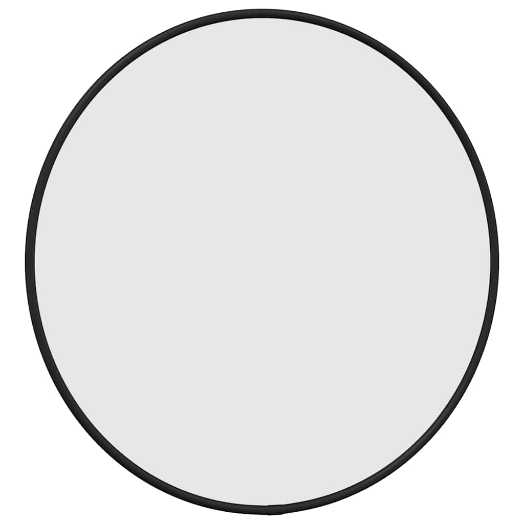 Zidno ogledalo crno Ø 40 cm okruglo