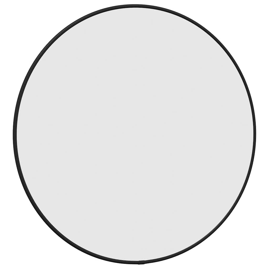 Zidno ogledalo crno Ø 50 cm okruglo