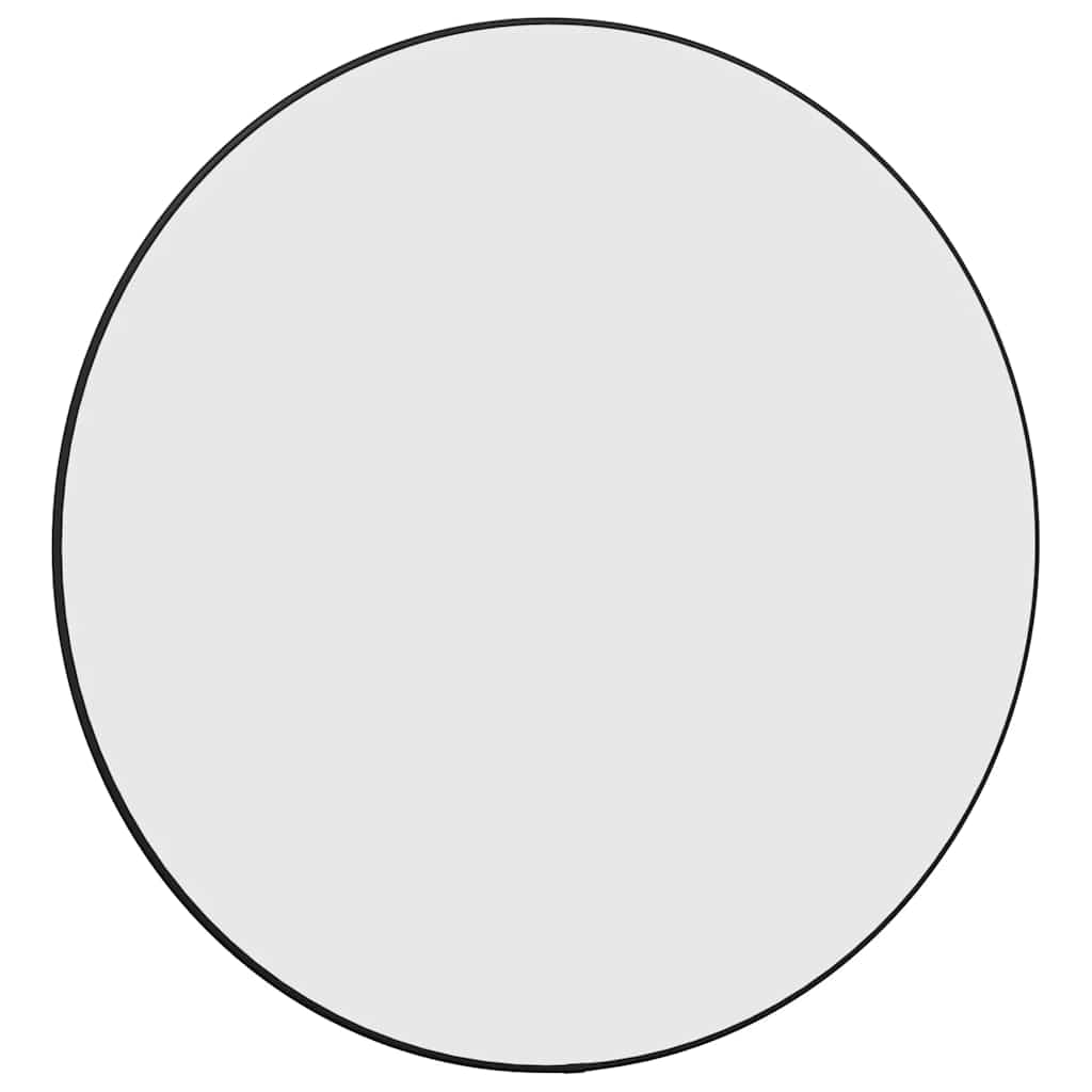 Zidno ogledalo crno Ø 60 cm okruglo