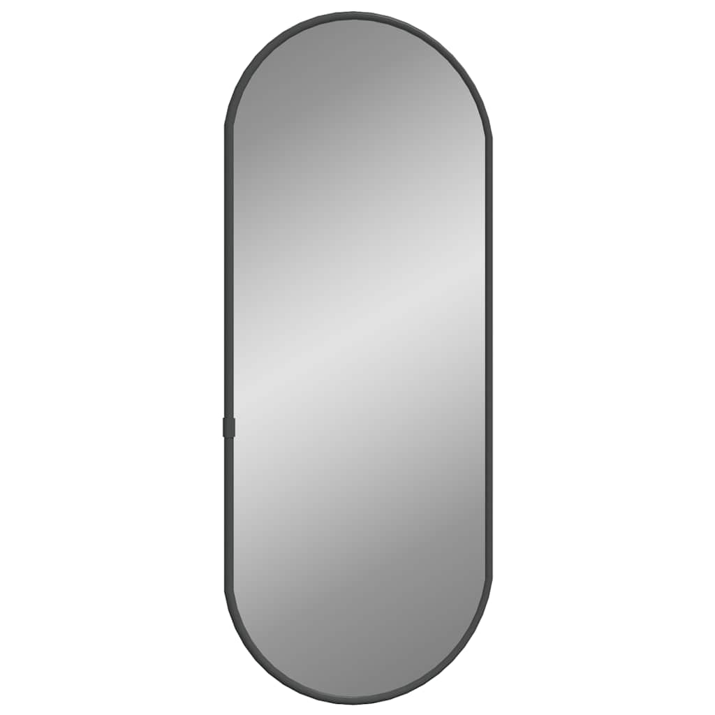 Zidno ogledalo crna 50x20 cm ovalno