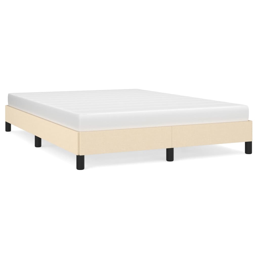 Okvir za krevet bez madraca krem 140 x 190 cm od tkanine