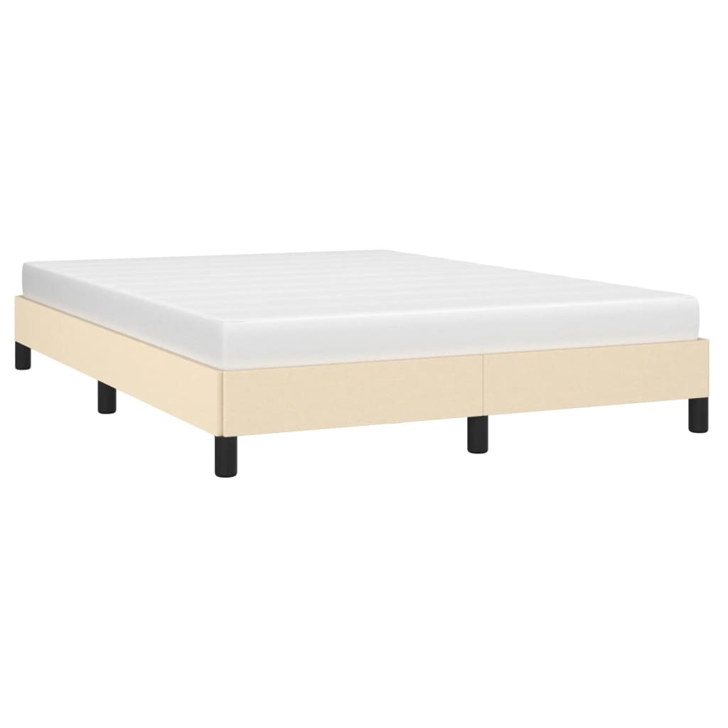 Okvir za krevet bez madraca krem 140 x 190 cm od tkanine