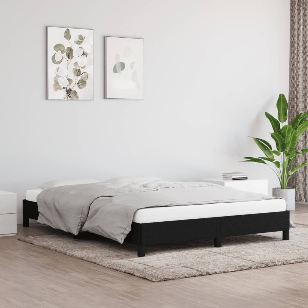 Okvir za krevet bez madraca crni 140x200 cm od tkanine