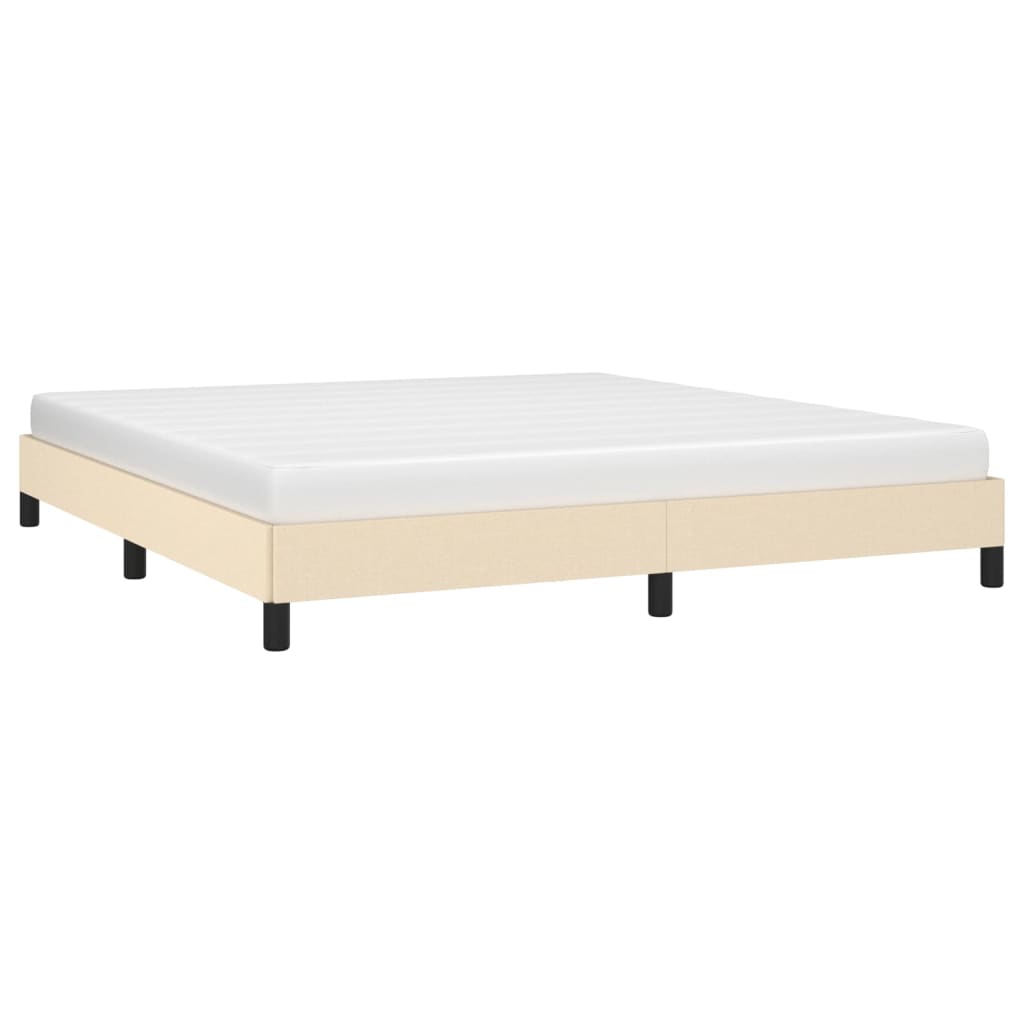 Okvir za krevet bez madraca krem 160x200 cm od tkanine