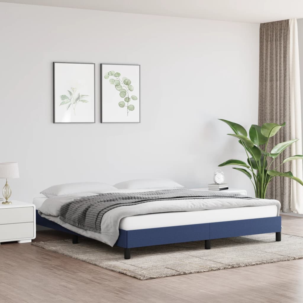 Okvir za krevet bez madraca plavi 160x200 cm od tkanine