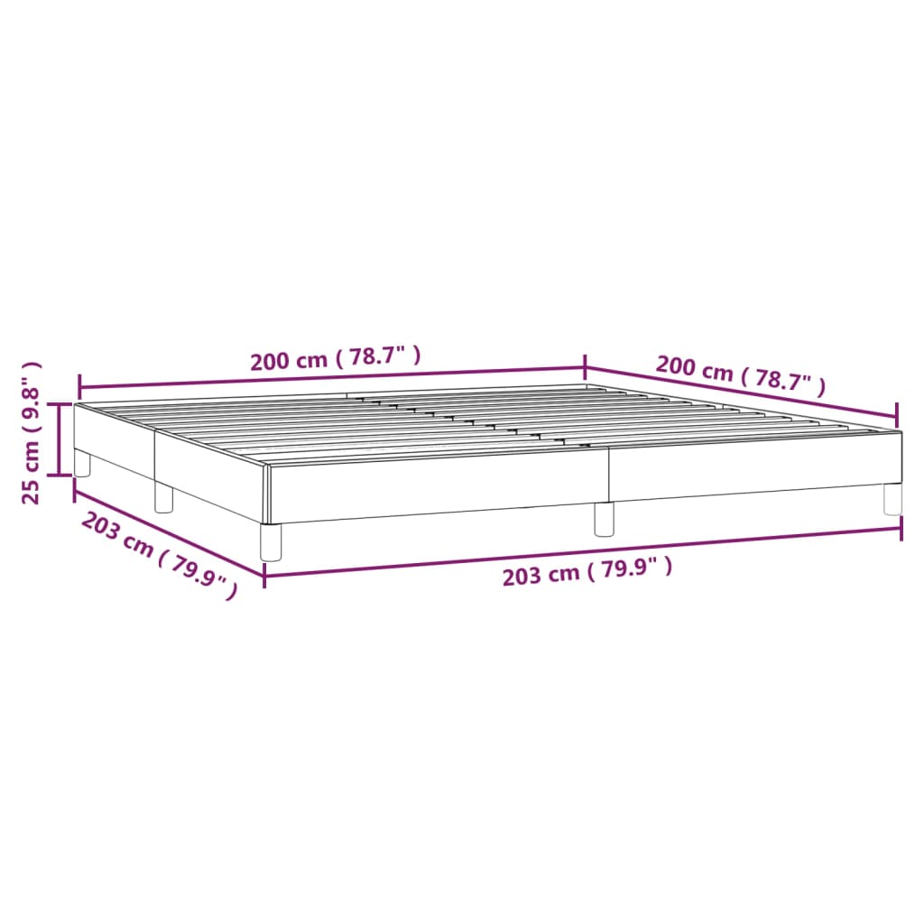 Okvir za krevet bez madraca smeđesivi 200x200 cm od tkanine