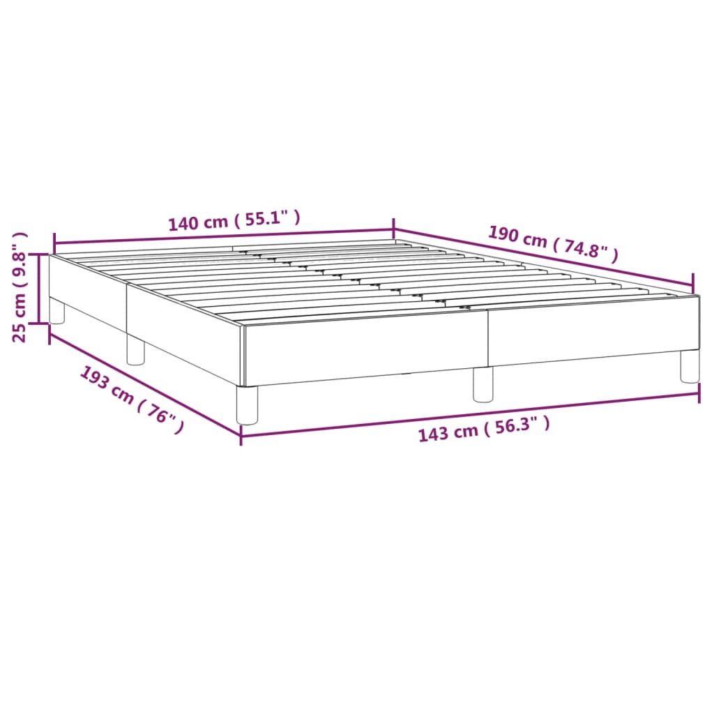 Okvir za krevet bez madraca plavi 140 x 190 cm od tkanine