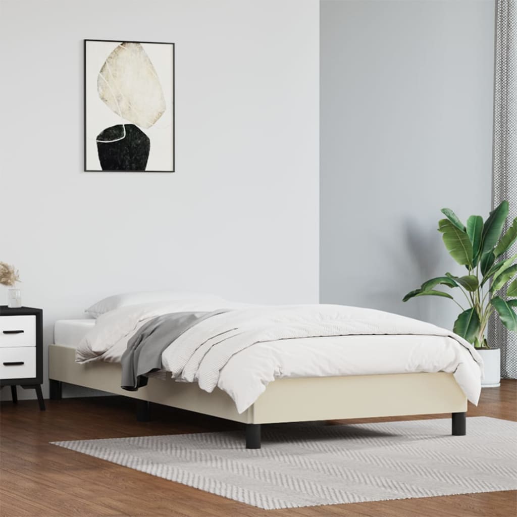 Okvir za krevet krem 100x200 cm od umjetne kože