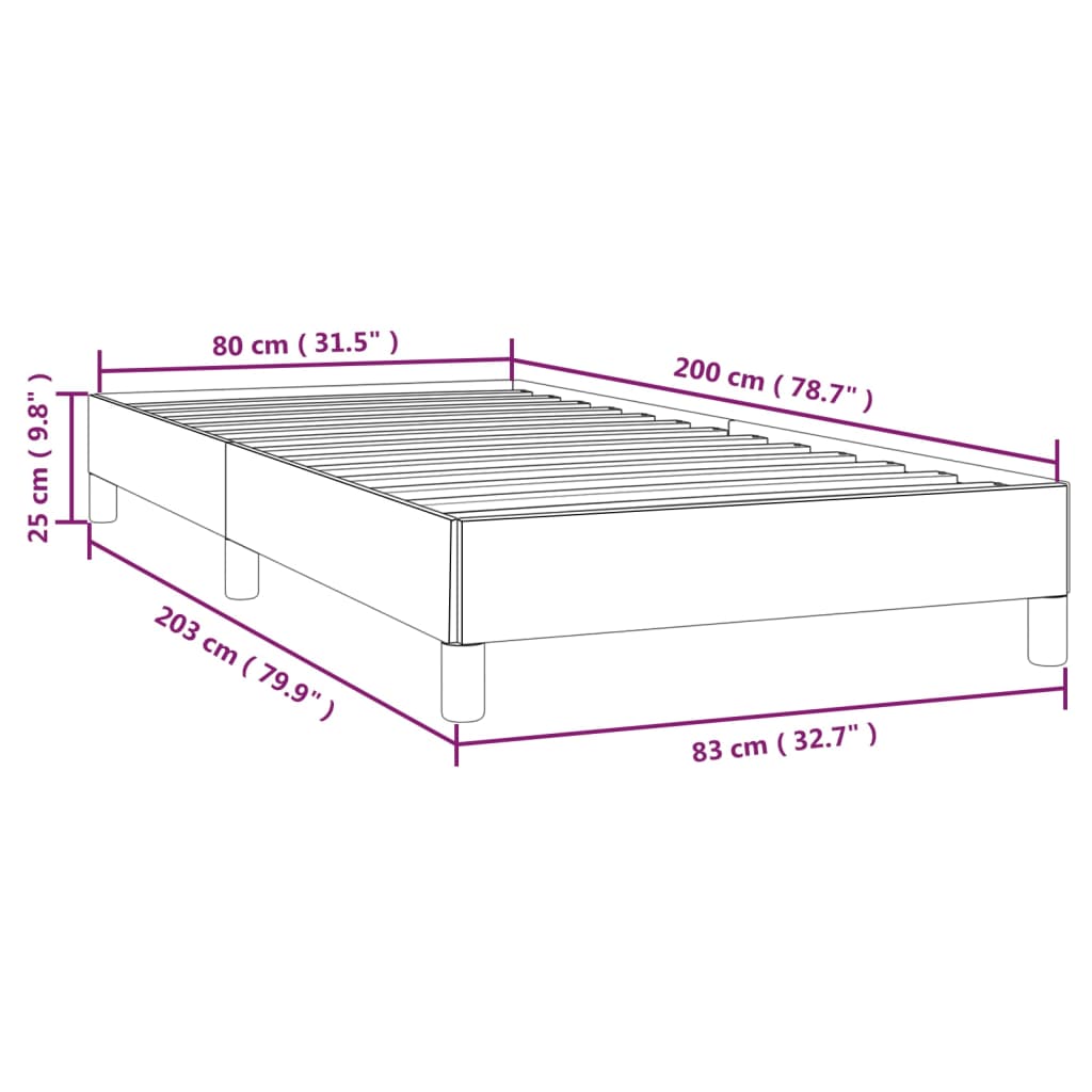 Okvir za krevet crni 80 x 200 cm baršunasti