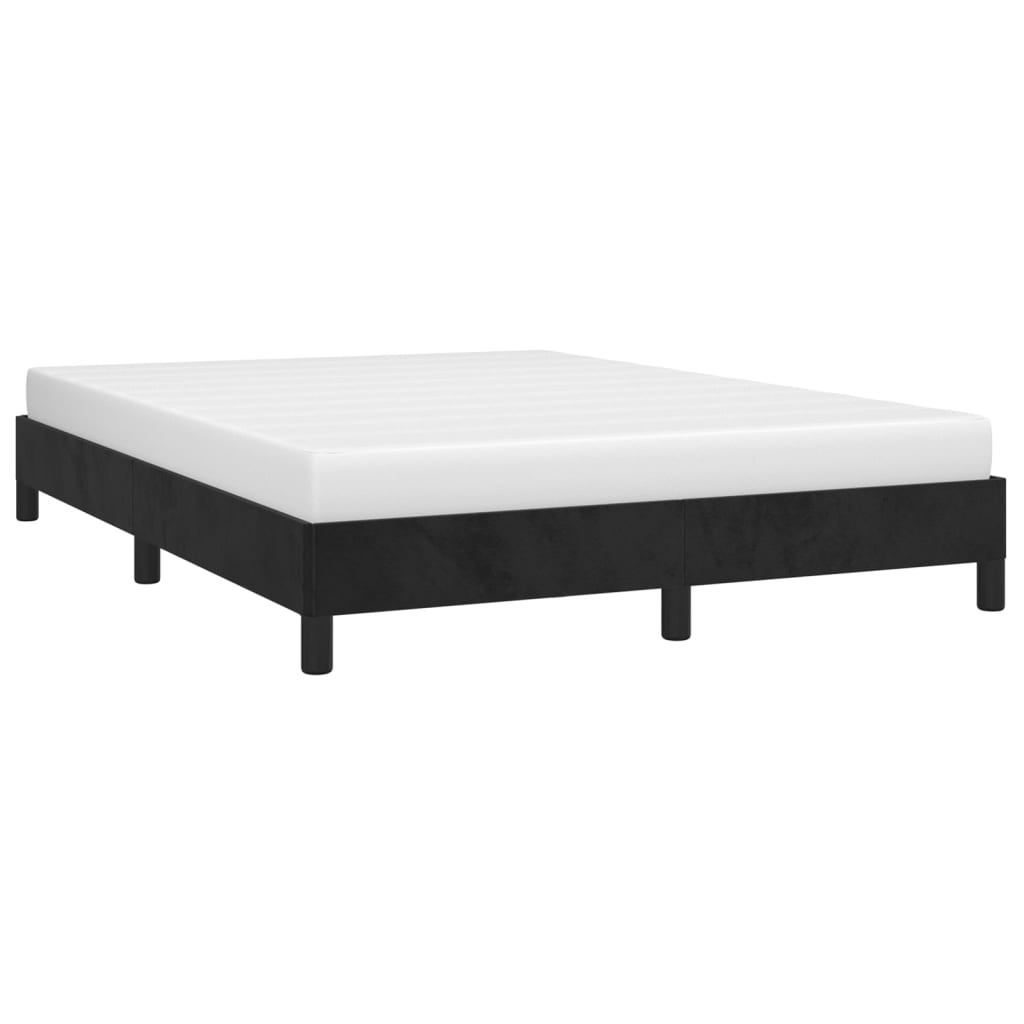 Okvir za krevet bez madraca crni 140 x 190 cm baršunasti