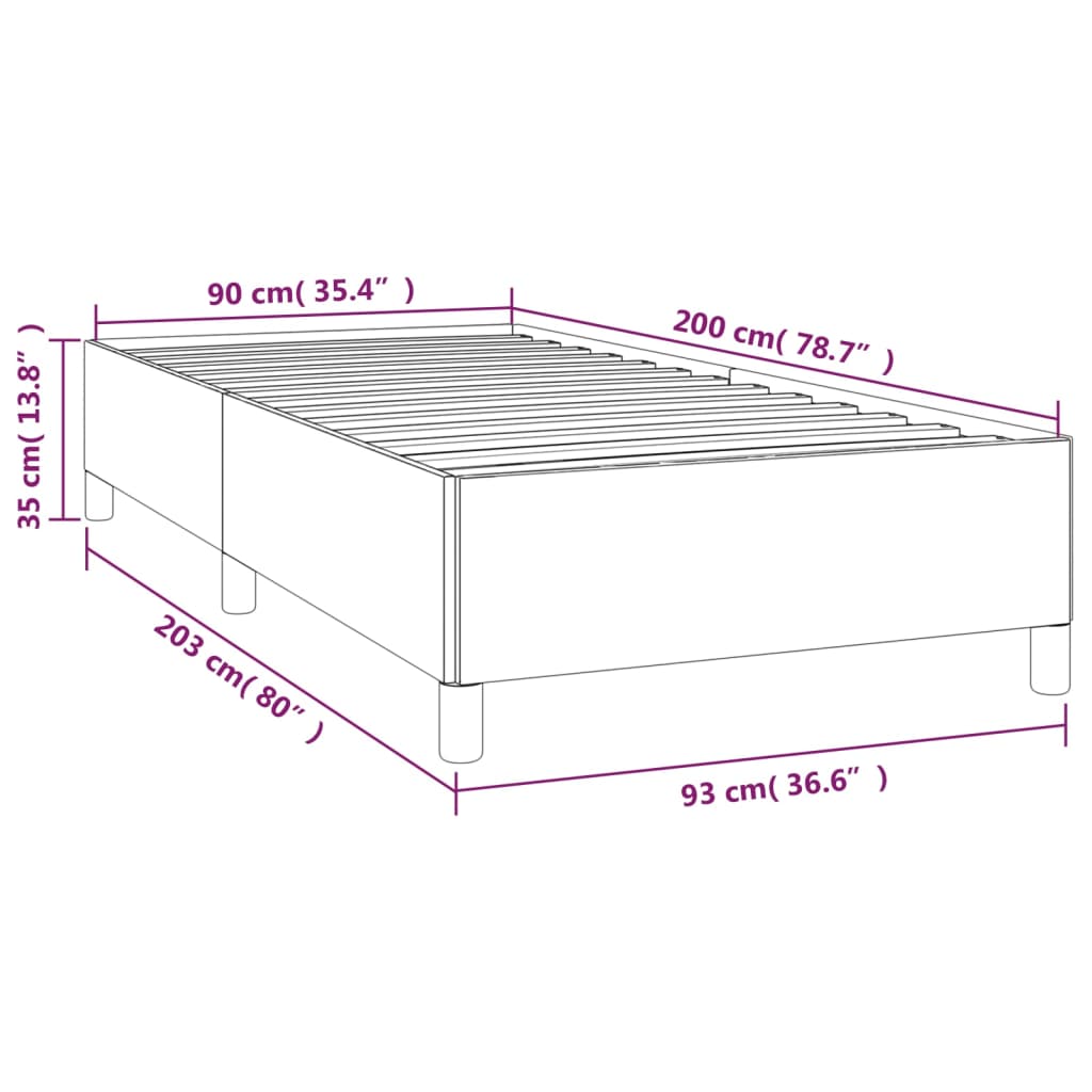 Okvir kreveta bez madraca tamnosmeđi 90x200 cm od tkanine