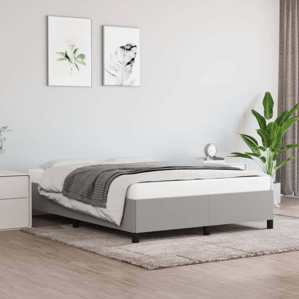 Okvir za krevet bez madraca svjetlosivi 140 x 190 cm od tkanine