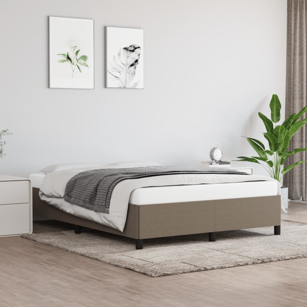 Okvir za krevet bez madraca smeđesivi 140 x 190 cm od tkanine