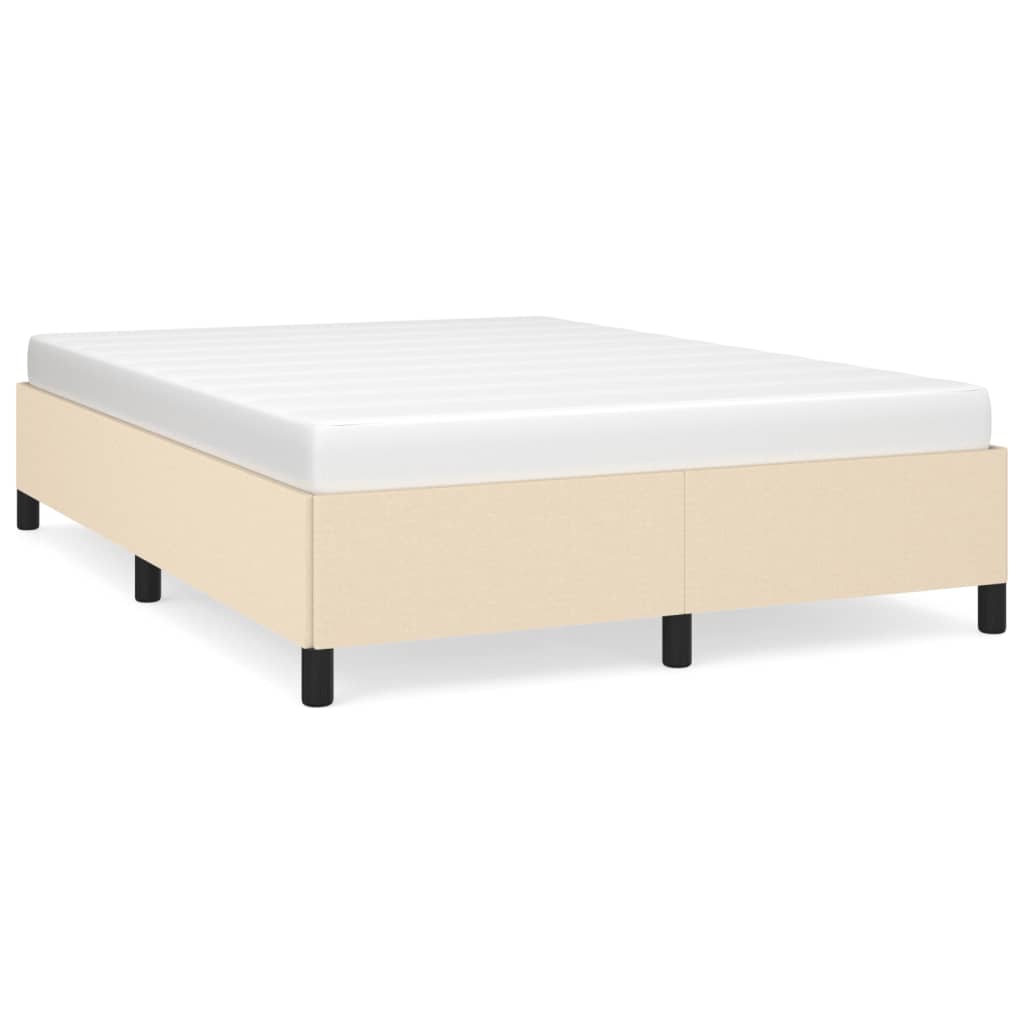 Okvir za krevet bez madraca krem 140 x 190 cm od tkanine